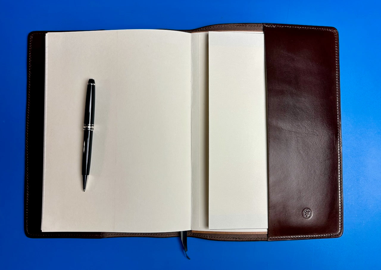 Leather Notebook with Class Crest and Initials - Brown