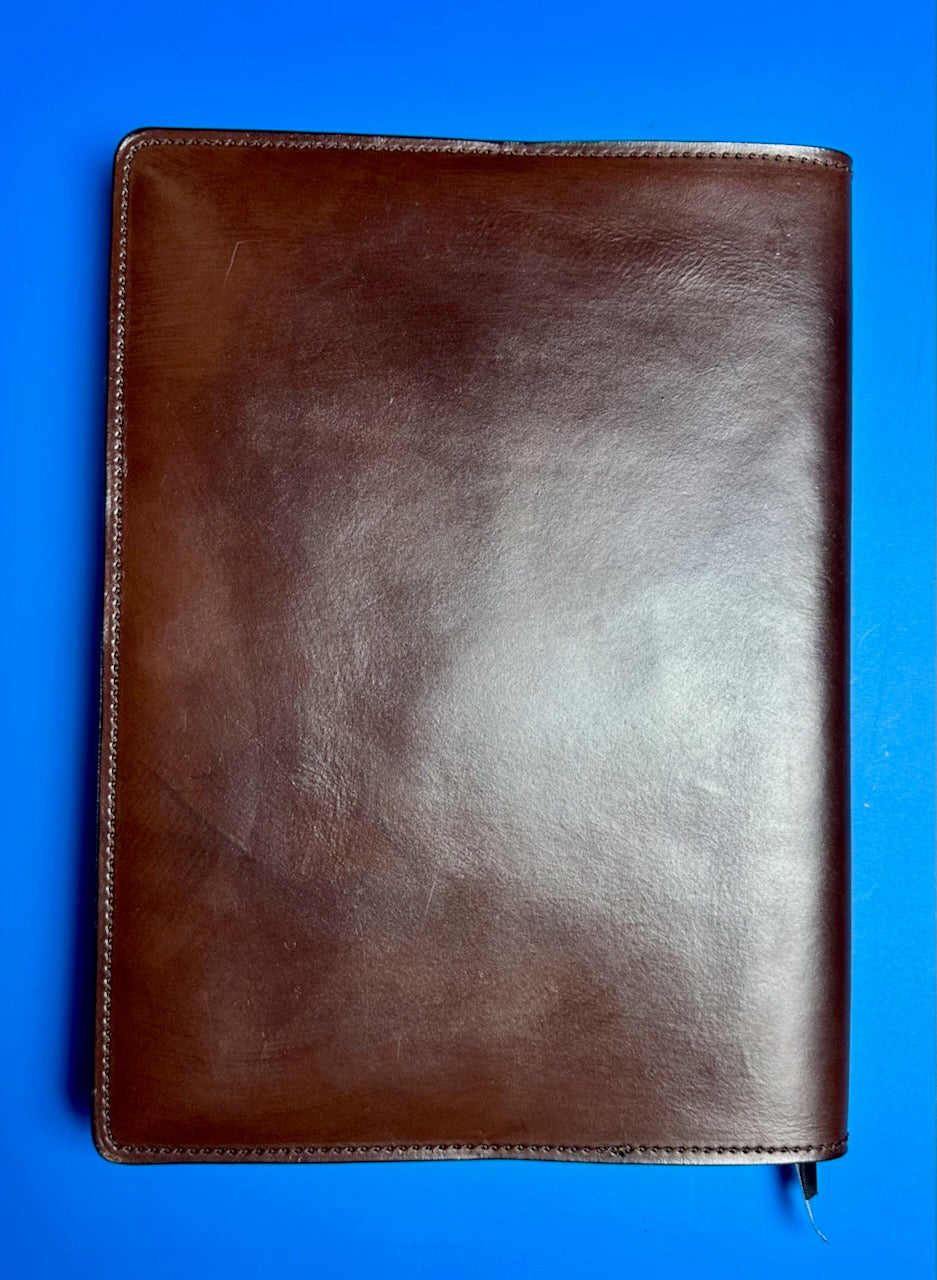 Leather Notebook with Class Crest and Initials - Brown