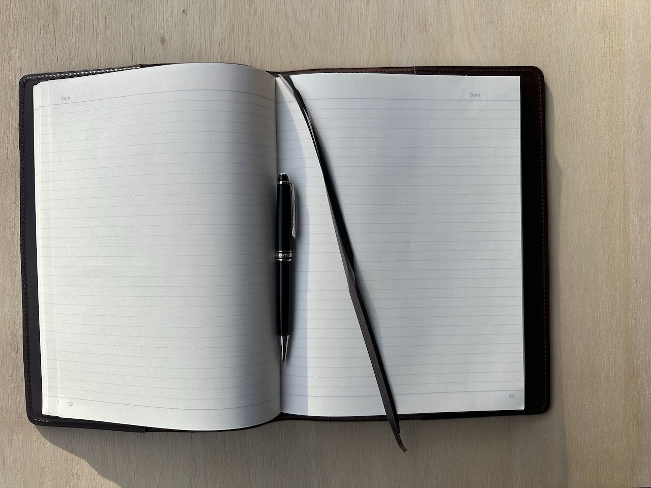 Leather Notebook with Class Crest and Initials - Brown