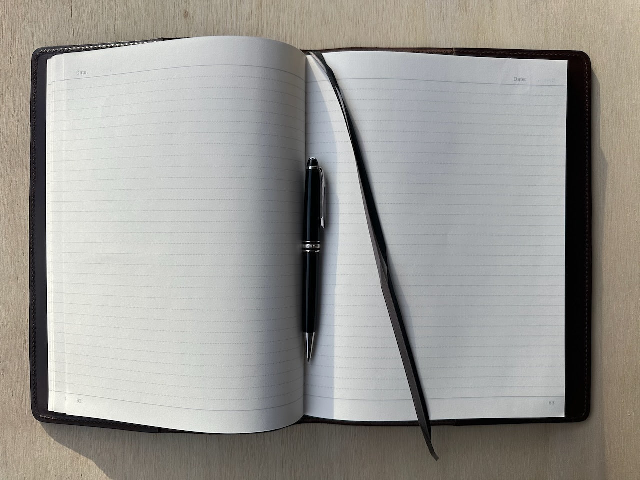 Leather Notebook with Class Crest and Initials - Brown