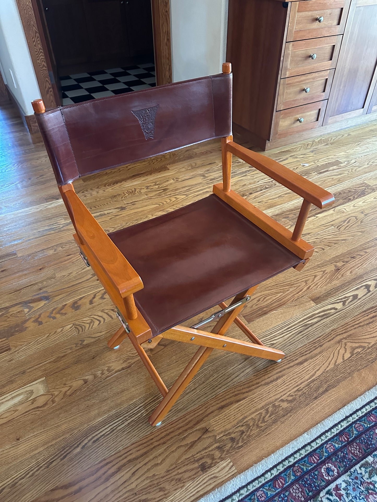 Leather, Director's Chair with Class Crest & Initials