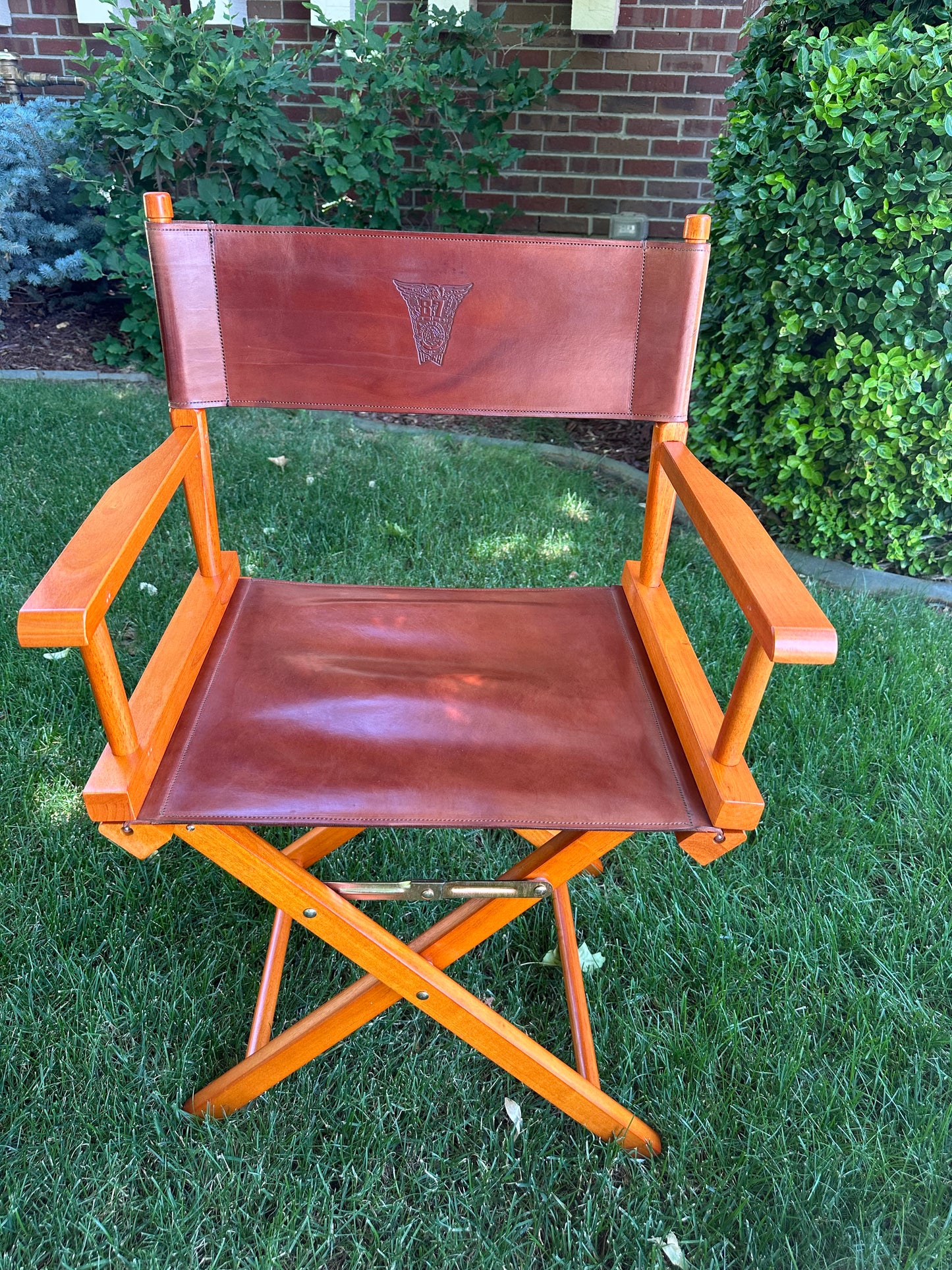 Leather, Director's Chair with Class Crest & Initials