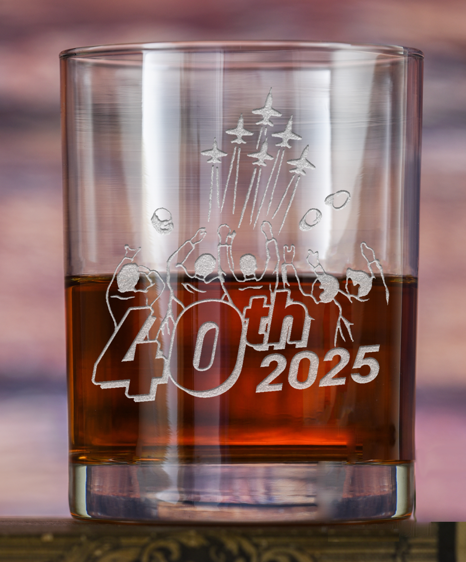 Class of '85 40th Reunion LARGE Crystal Whiskey Glass (Set of two)