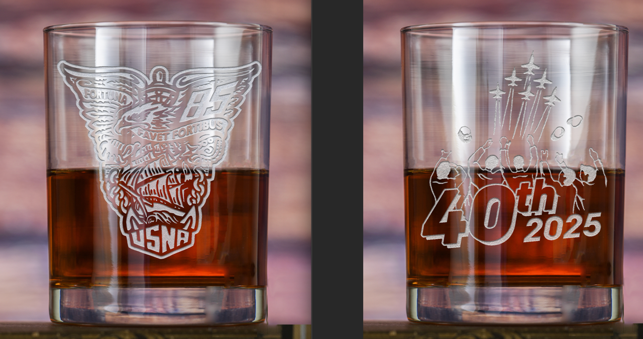 Class of '85 40th Reunion LARGE Crystal Whiskey Glass (Set of two)