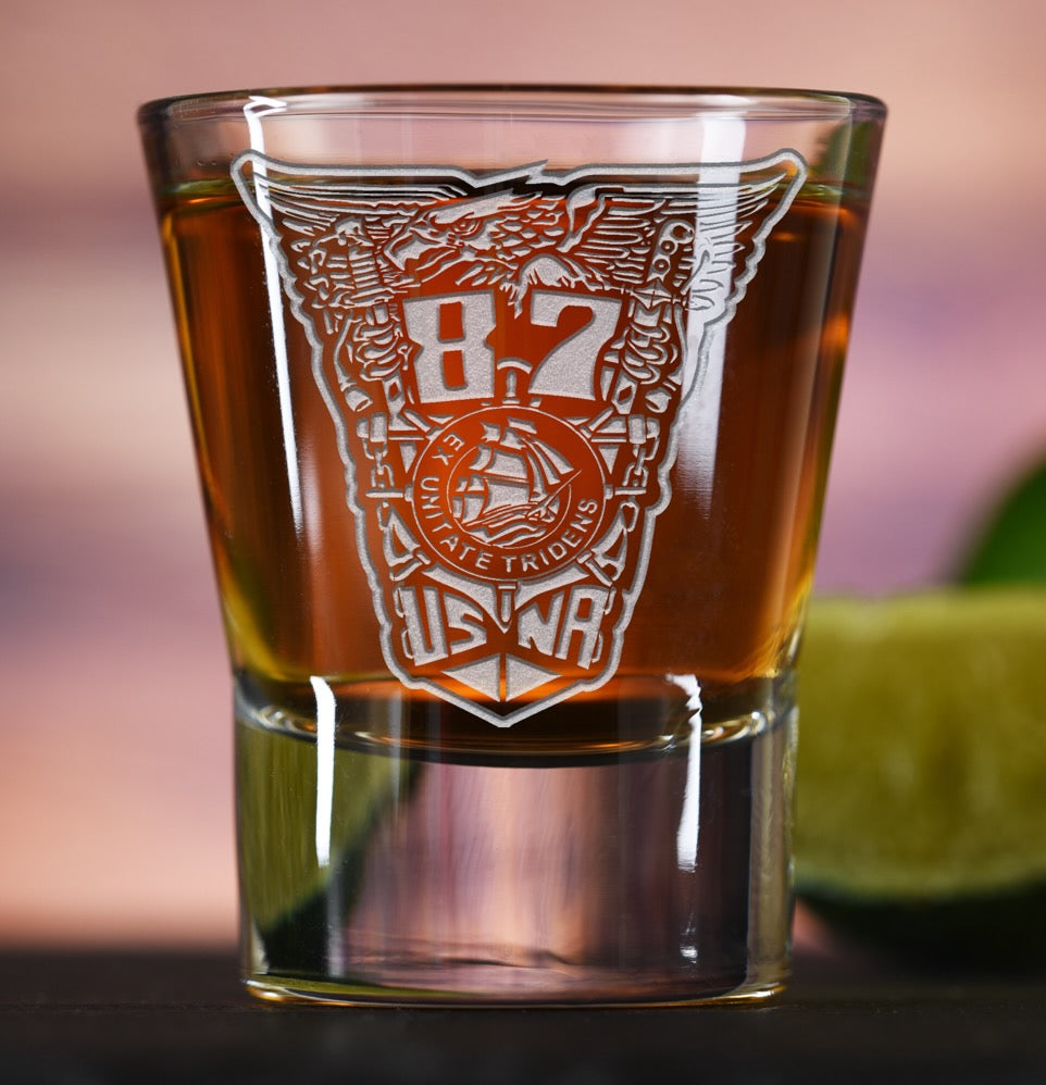 USNA '87 Shot glass Glass - One sided - Crest only