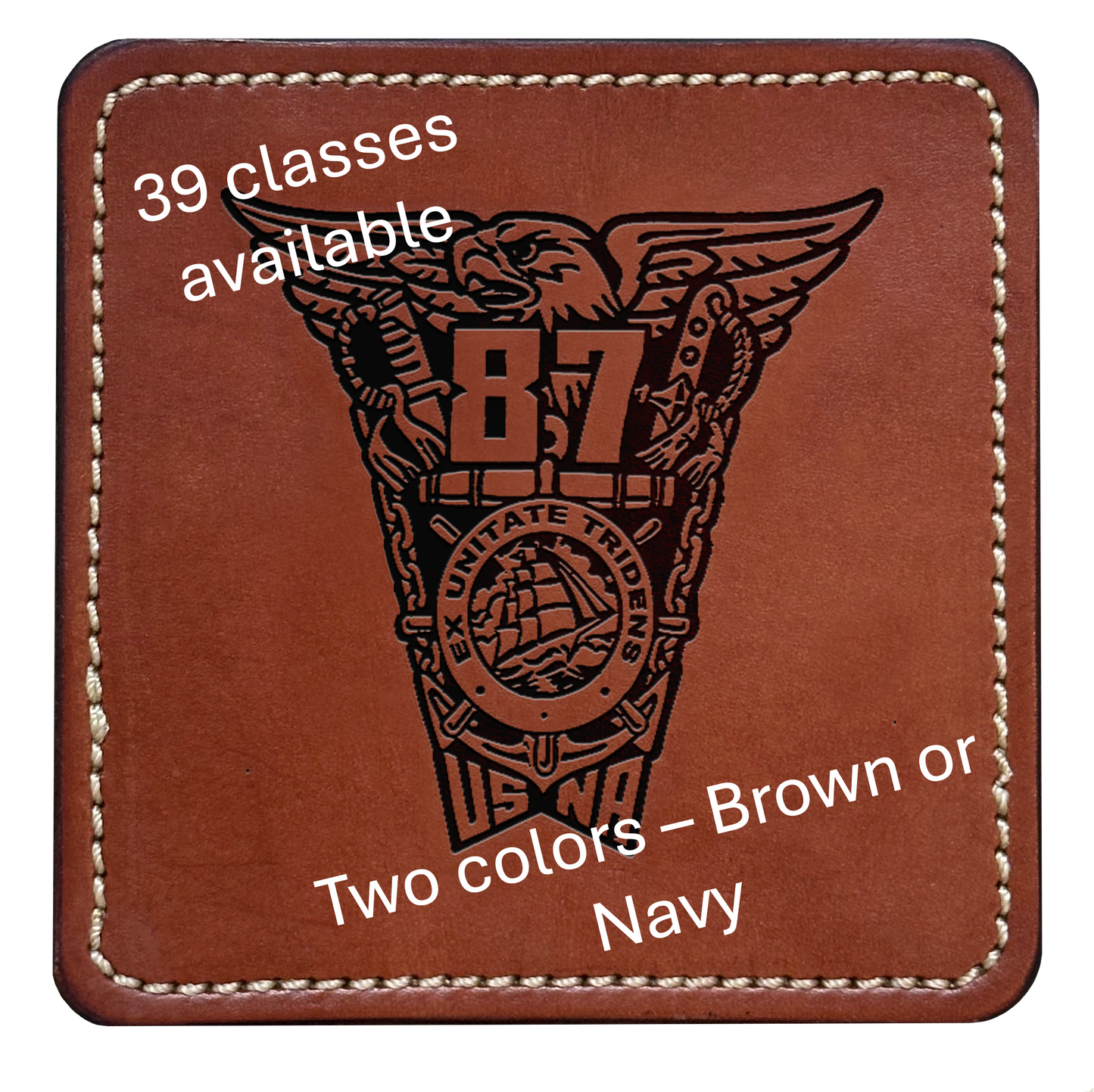 Class Crest Leather Coaster (Many classes)