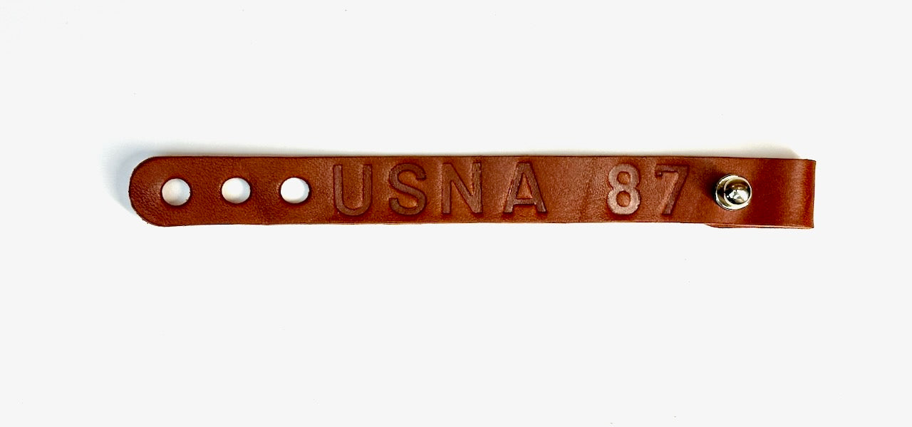 Leather Cord Ties "USNA ####" Package of three