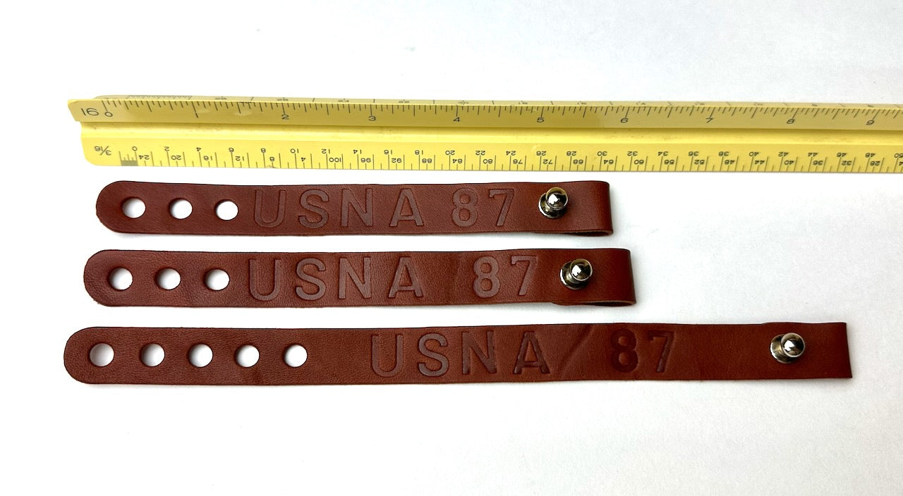 Leather Cord Ties "USNA ####" Package of three