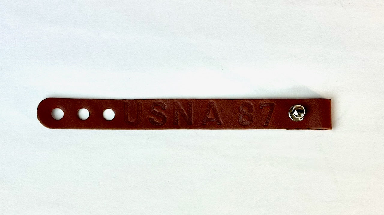 Leather Cord Ties "USNA ####" Package of three