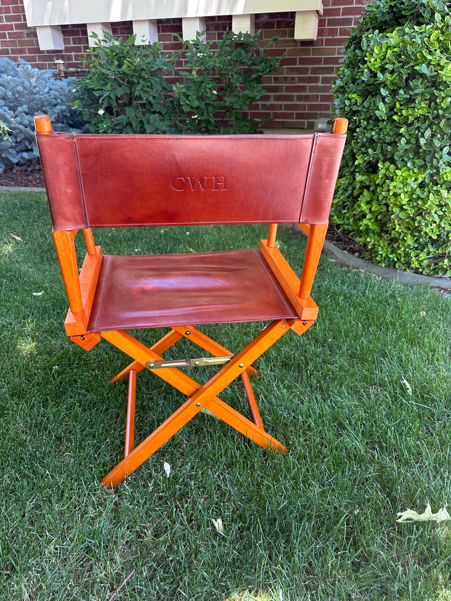 Leather, Director's Chair with Class Crest & Initials