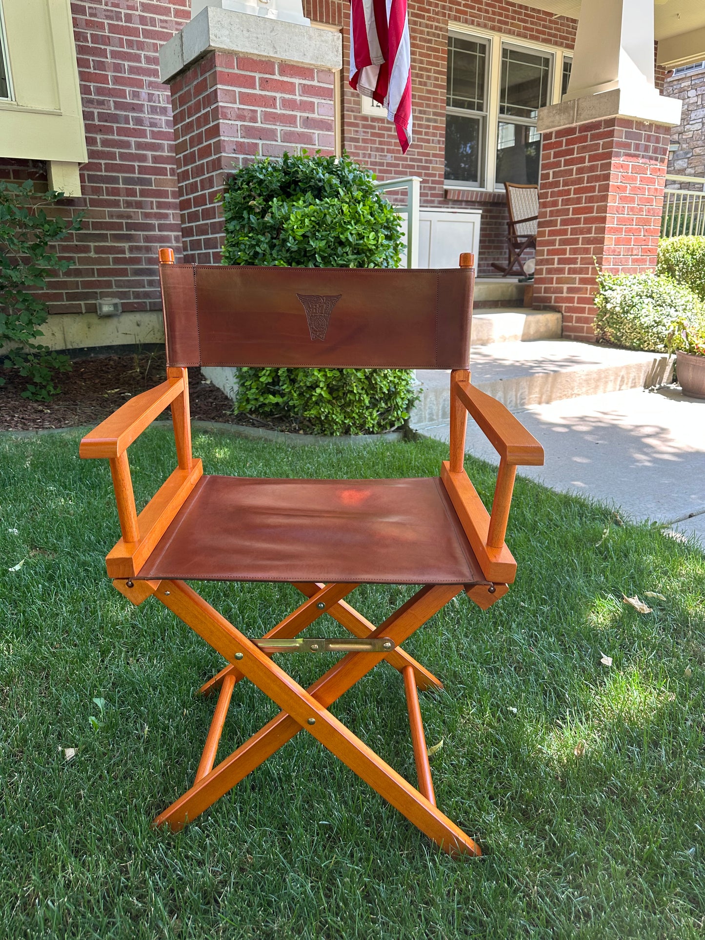 Leather, Director's Chair with Class Crest & Initials