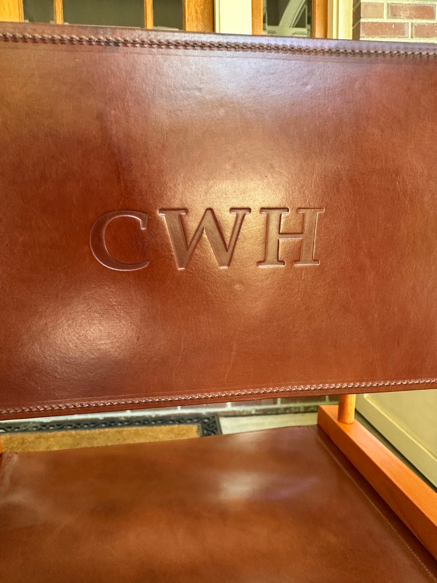 Leather, Director's Chair with Class Crest & Initials