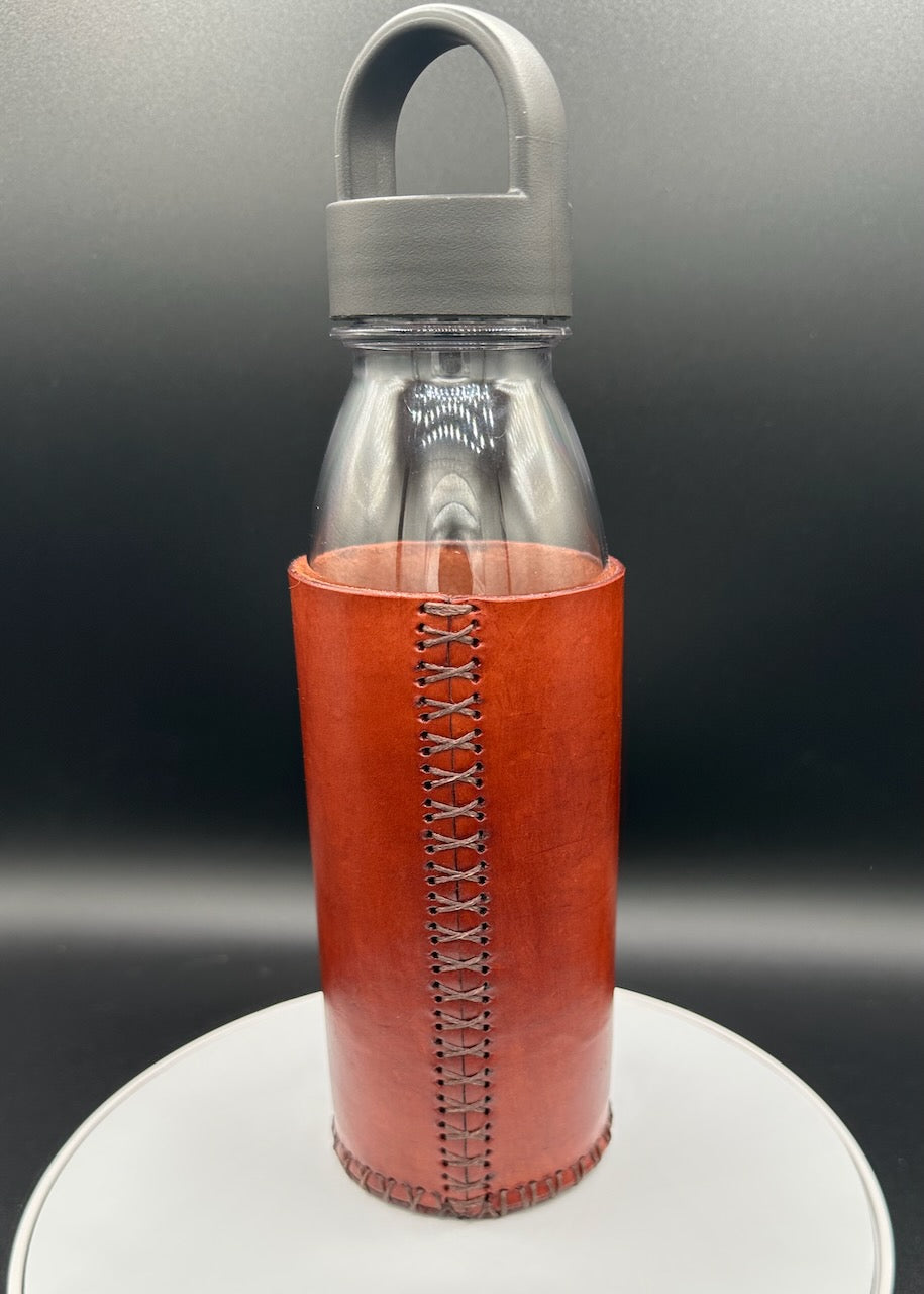 Water Bottle with Leather Sleeve