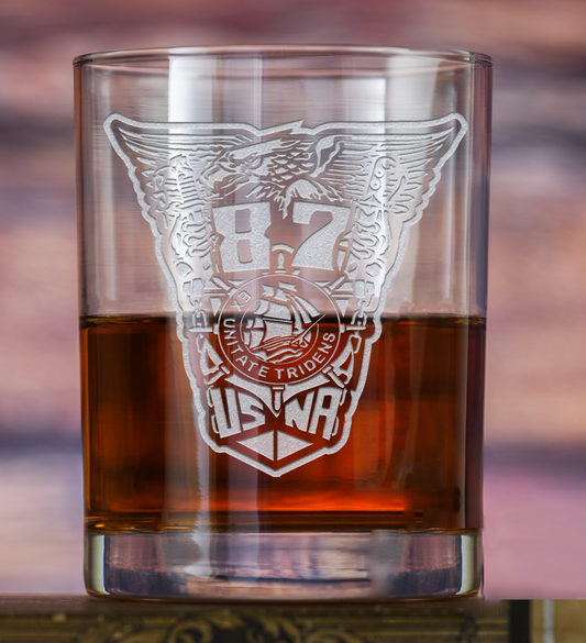 USNA LARGE Stozle Crystal Whiskey Glass (Set of two) Many classes