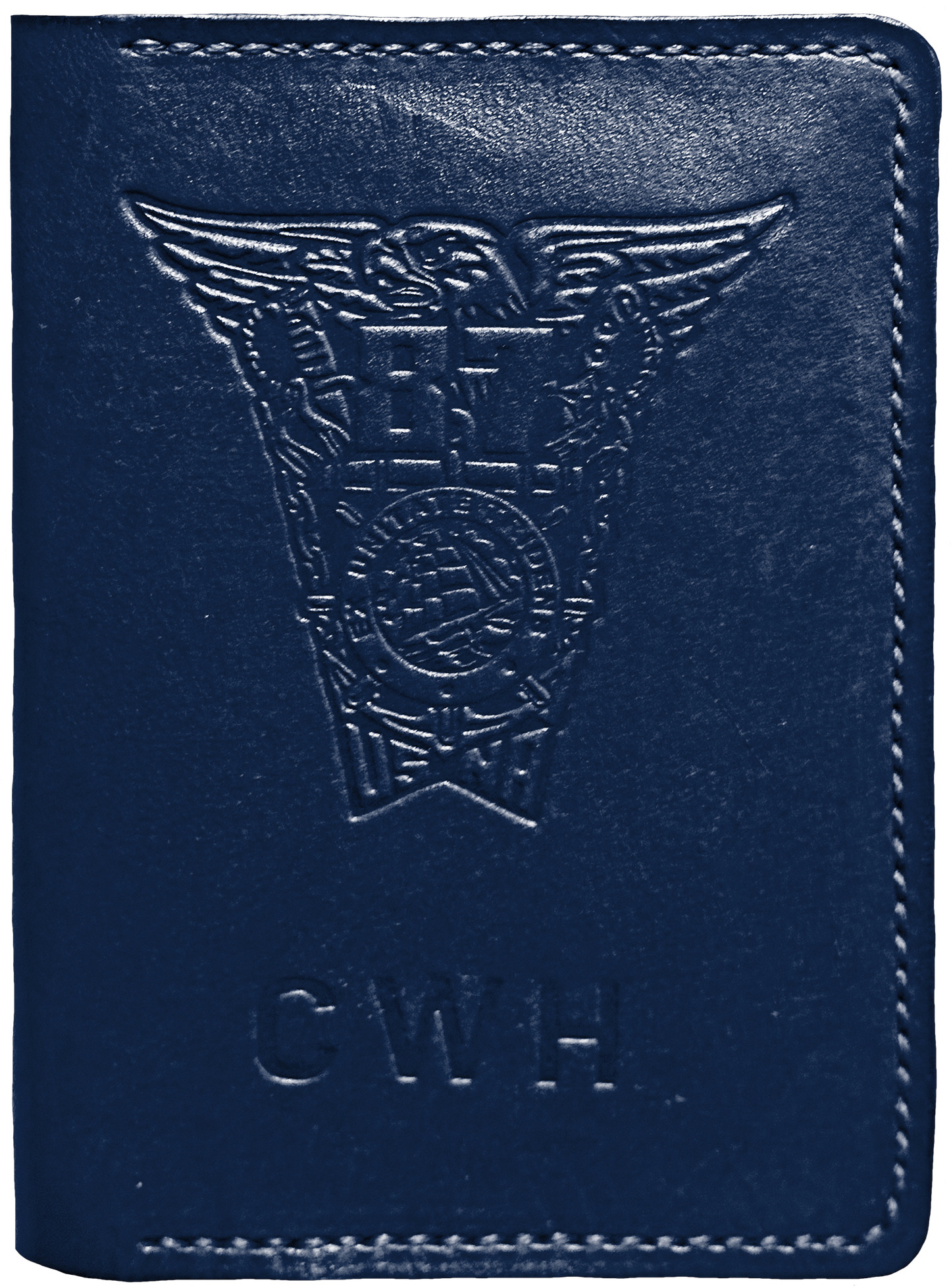 Leather Passport Case, includes crest & initials - (Many Classes)